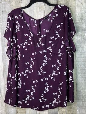 Torrid Size 3(3X)(22-24) Back ButtonUp Blouse w/1 Chest Pocket Short Cap Sleeves